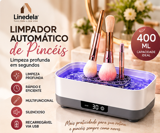 Limpador Ultrassônico UV Recarregável USB 45KHz para Óculos Joias Relógios Pincéis Limpeza Profunda