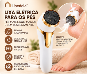 Lixa Elétrica para Pés Removedor de Calos e Rachaduras Pedicure Massageador Portátil