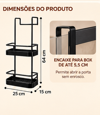 Suporte Organizador para Box 3 Andares Sem Furo