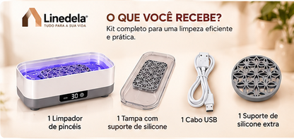 Limpador Ultrassônico UV Recarregável USB 45KHz para Óculos Joias Relógios Pincéis Limpeza Profunda
