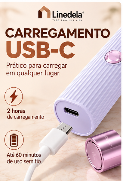Depilador Elétrico Feminino Recarregável com Lâmina Dupla para Rosto Corpo e Pelos Portátil