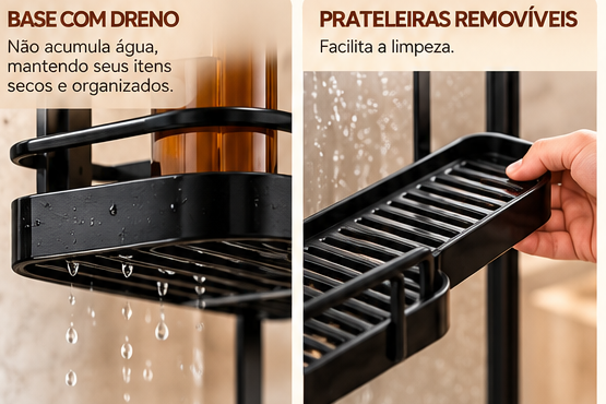 Suporte Organizador para Box 3 Andares Sem Furo