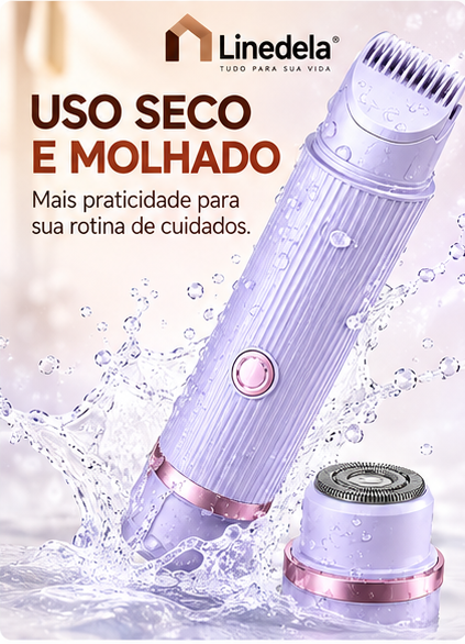 Depilador Elétrico Feminino Recarregável com Lâmina Dupla para Rosto Corpo e Pelos Portátil