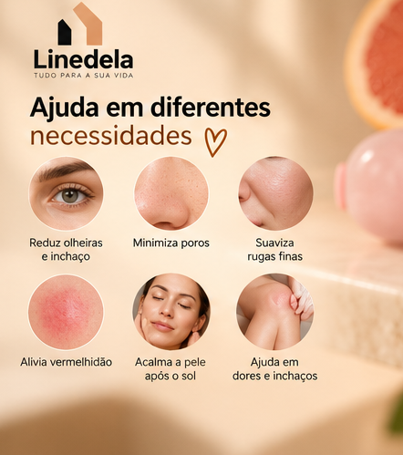 Rolo de Gelo Facial em Silicone Reutilizável Massageador para Rosto Lifting Skincare