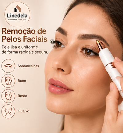 Depilador Facial Feminino 2 em 1 Elétrico Recarregável USB para Sobrancelhas Buço Nariz e Rosto