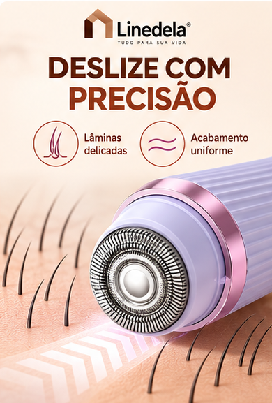Depilador Elétrico Feminino Recarregável com Lâmina Dupla para Rosto Corpo e Pelos Portátil