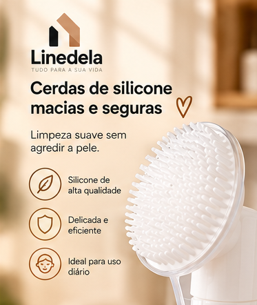 Frasco Pump Espumador 120ml com Escova de Silicone para Limpeza Facial Skin Care