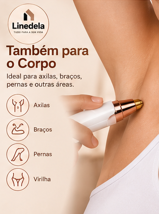 Depilador Facial Feminino 2 em 1 Elétrico Recarregável USB para Sobrancelhas Buço Nariz e Rosto
