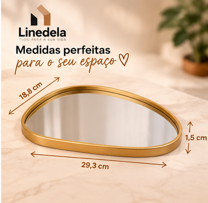 Bandeja Decorativa Espelhada Orgânica Multiuso