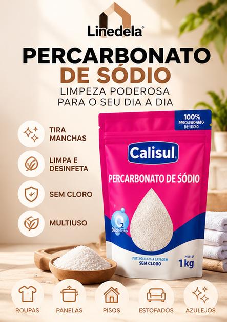 Percarbonato de Sódio Calisul – Alvejante Sem Cloro Tira Manchas Multiuso