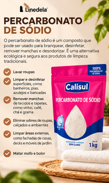 Percarbonato de Sódio Calisul – Alvejante Sem Cloro Tira Manchas Multiuso